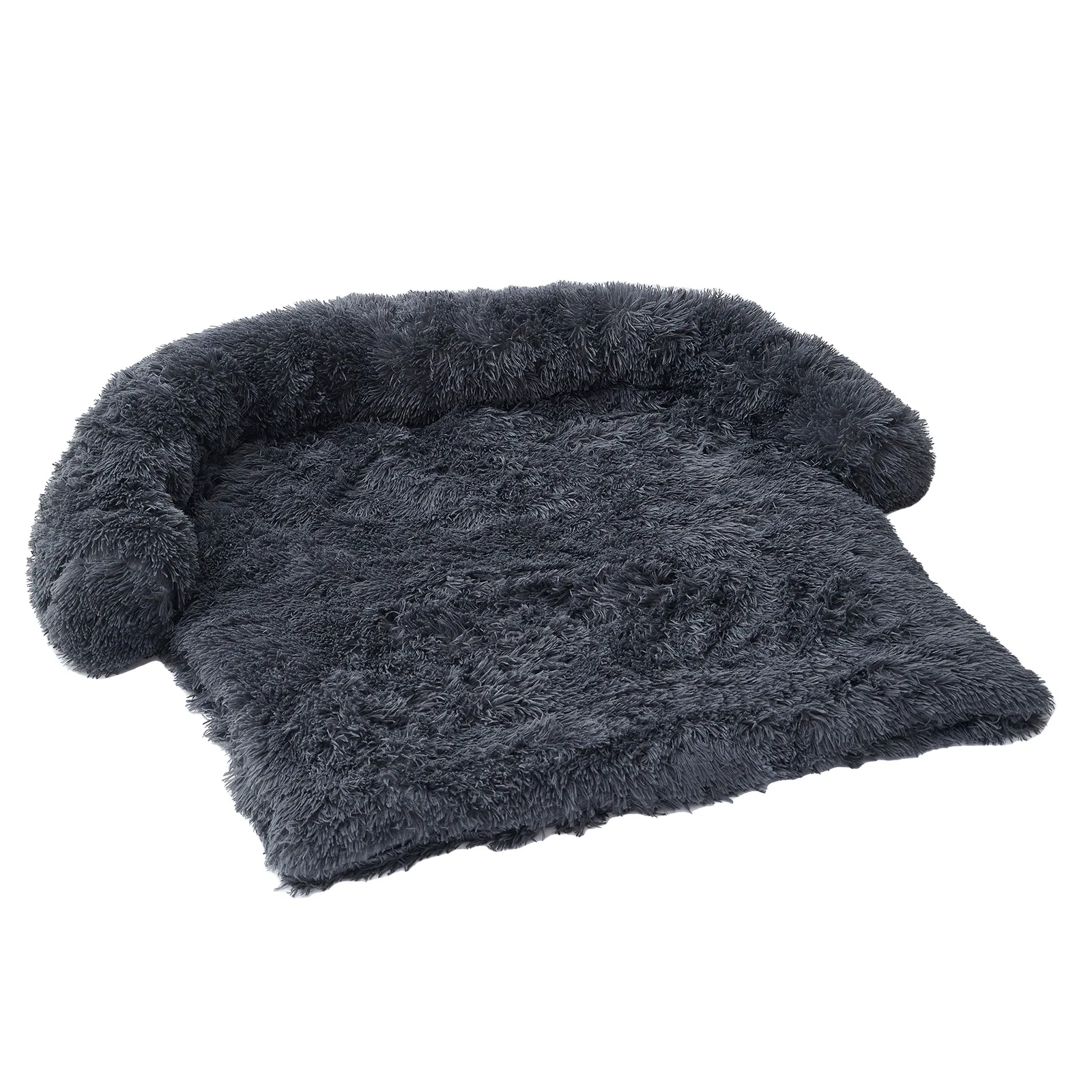 Calming Fluffy Plush Dog Bed Mat With Removable Washable Cover Furniture Protector For Dogs And Cats