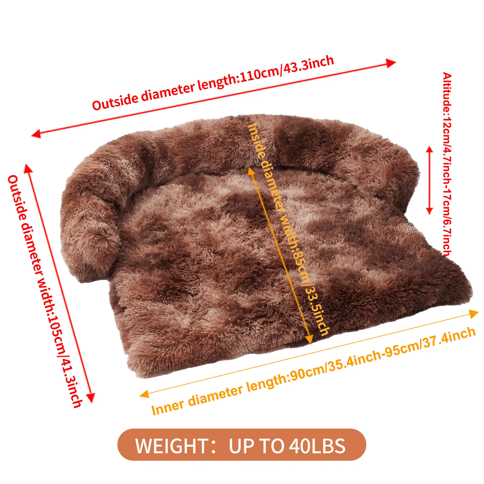 Calming Fluffy Plush Dog Bed Mat With Removable Washable Cover Furniture Protector For Dogs And Cats