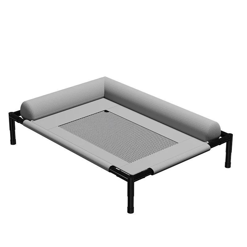 Elevated Mesh Dog Cot With Removable Bolsters Raised Cooling Pet Bed 83 X 63 Cm