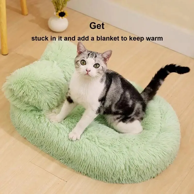 Fluffy Anti Slip Pet Nest Bed For Cats And Small Dogs Warm Round Sleeping Cave
