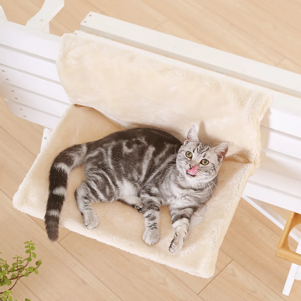 Hanging Faux Fur Cat Hammock For Radiators And Chairs All Season Cat Bed 46 X 30 X 25 Cm