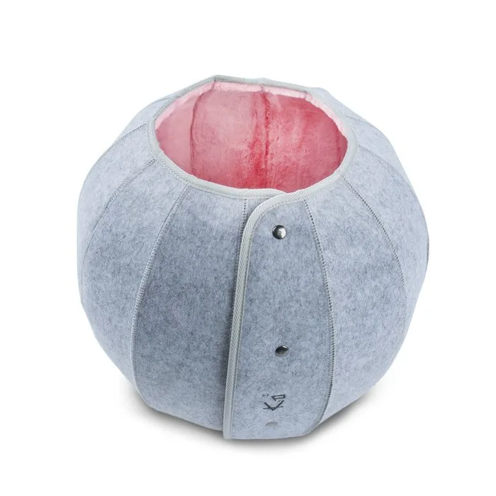 Modular Felt Cat Cave And Tunnel Bed Foldable Pod For Play And Rest 41 X 38 X 28 Cm