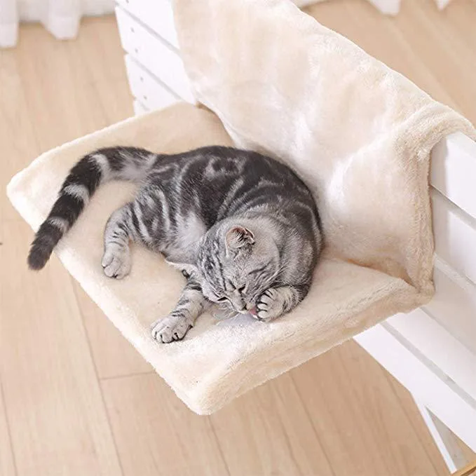 Plush Hanging Cat Bed And Hammock Soft Fleece Radiator And Chair Lounger 46 X 30 X 25 Cm