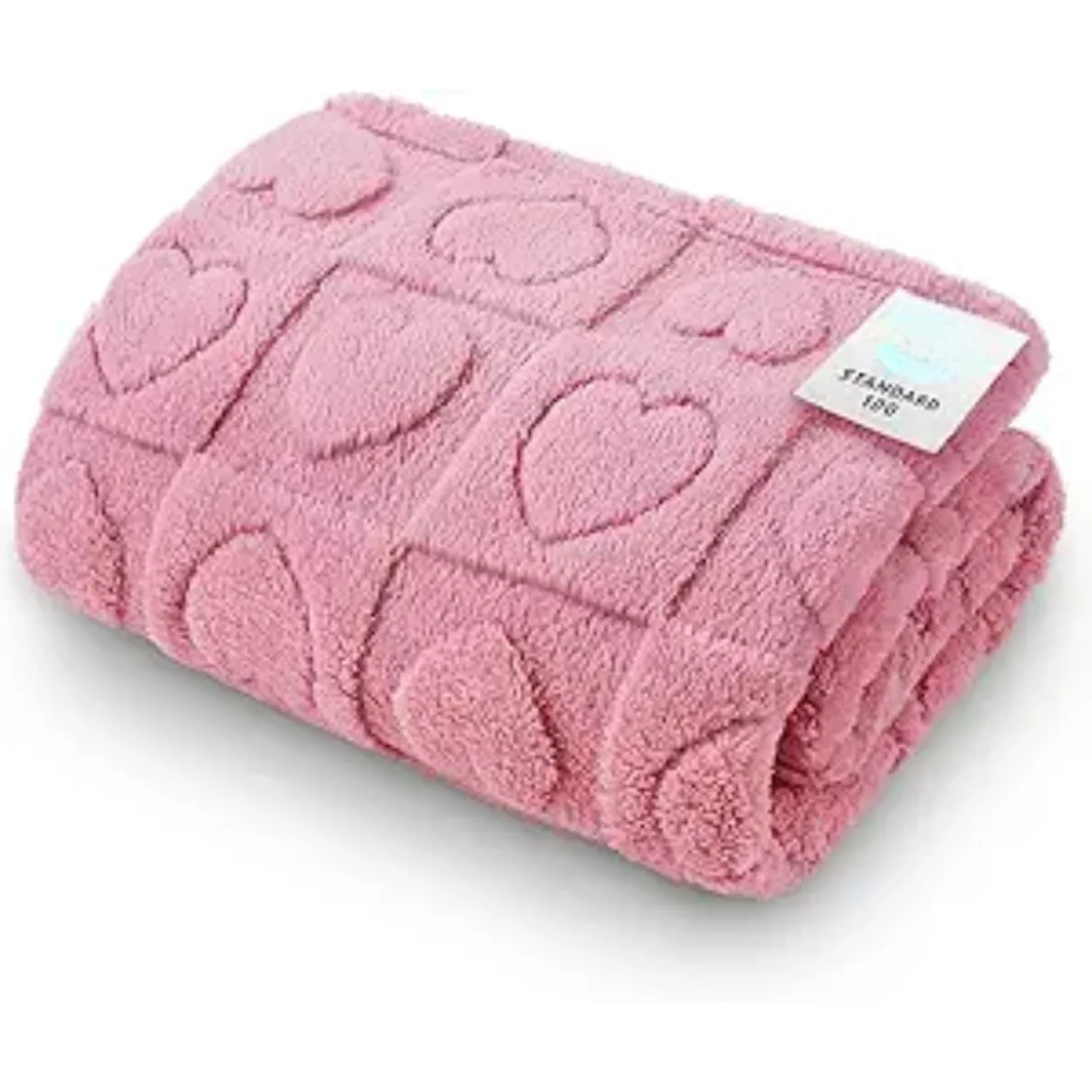 Soft Fleece Dog And Cat Blanket 300gsm Double Sided Coral Velvet Pet Throw Pink