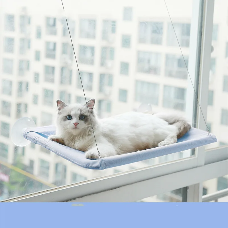Suction Cup Window Cat Hammock Wall Mounted Oxford Cloth Cat Perch 55 X 35 Cm