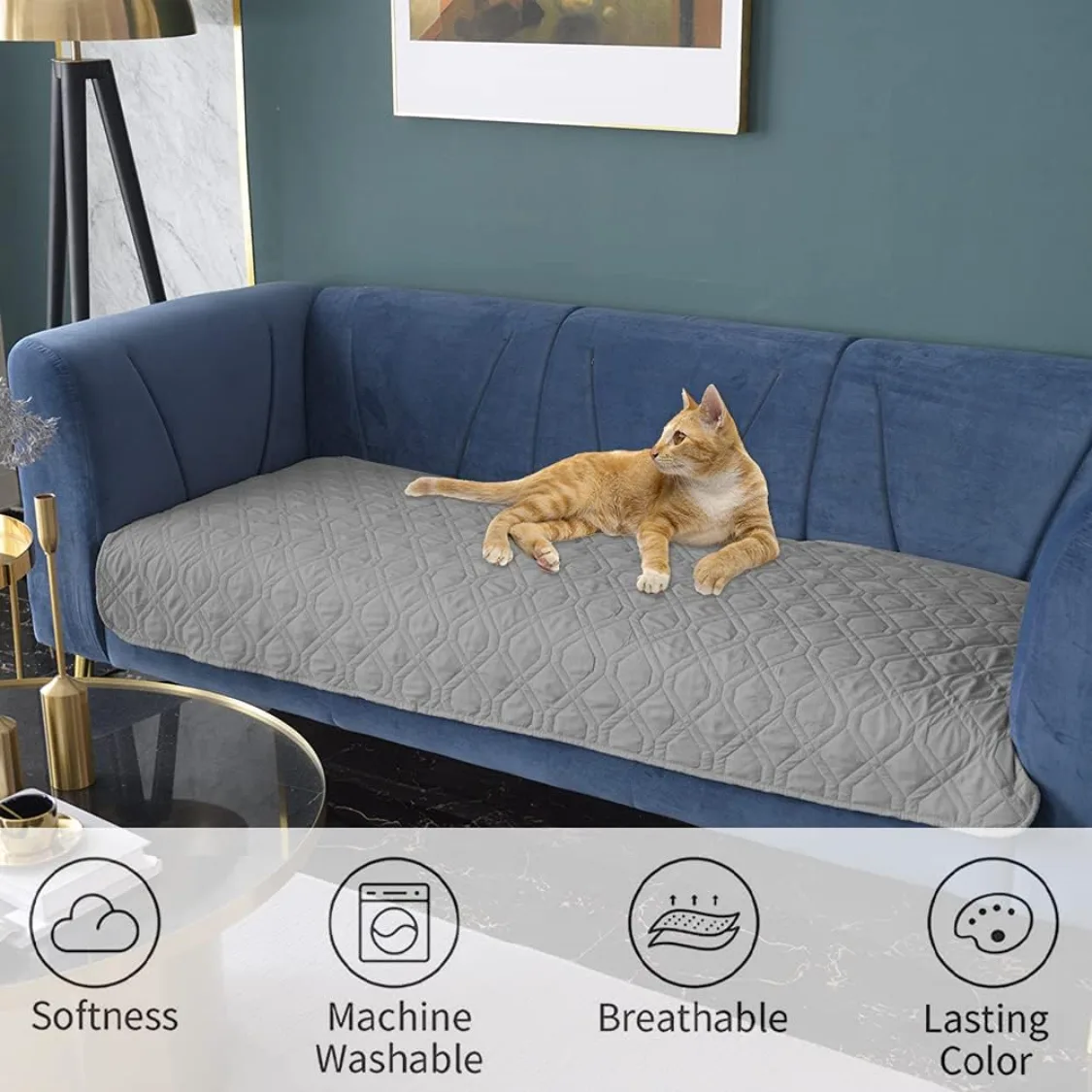 Waterproof Reversible Pet Blanket And Furniture Cover For Sofa Bed And Couch