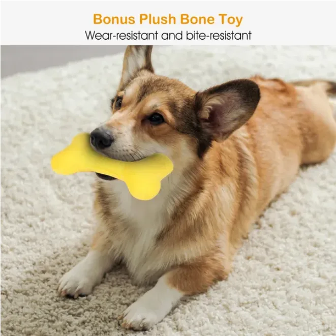 Xxl Rectangular Bolster Dog Bed With Bone Pillow Soft Fleece Sofa Bed